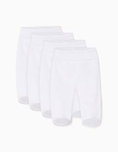 Lot de 4 pantalons à pieds en coton  - vertbaudet enfant