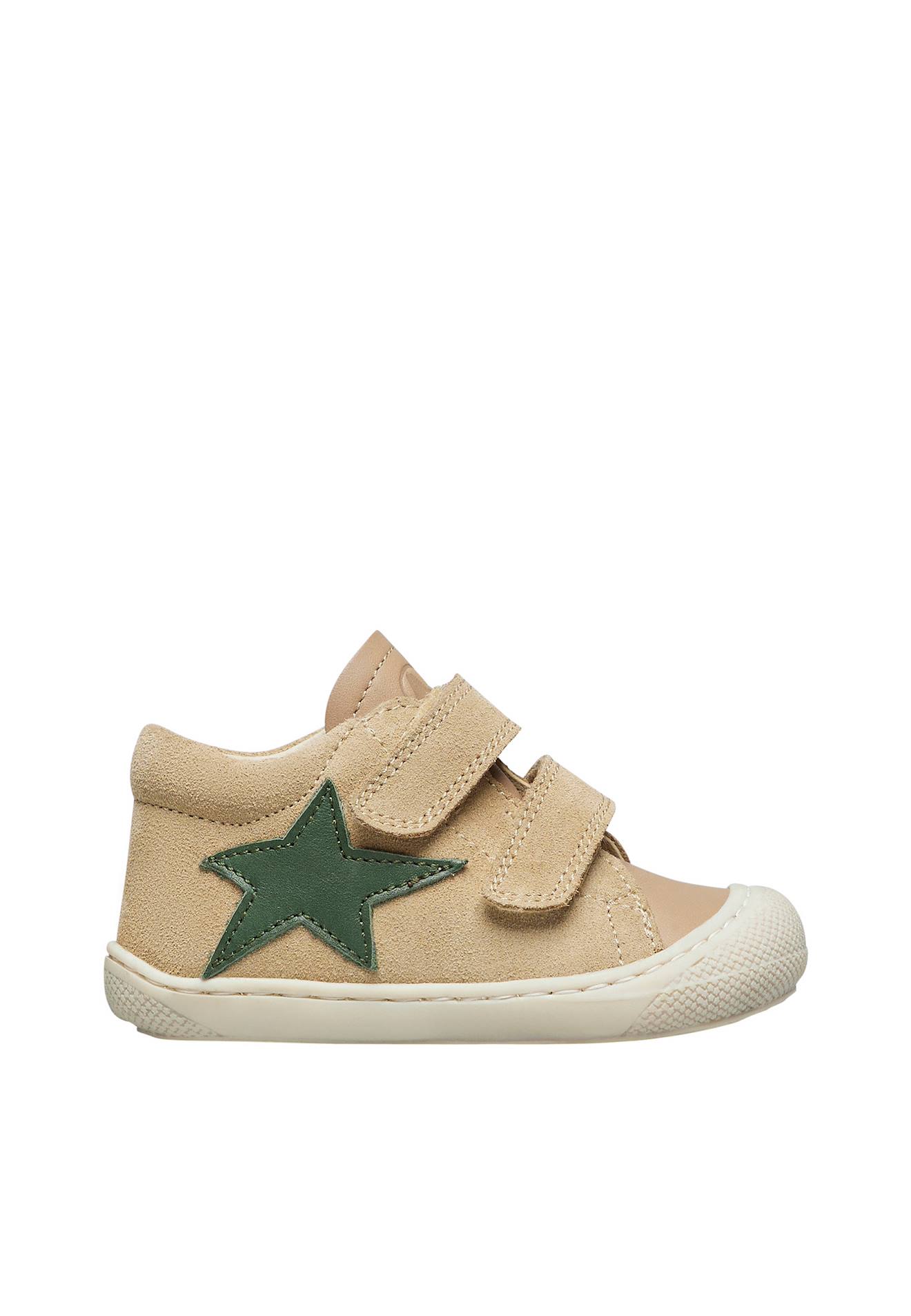 Chaussures Premiers Pas En Cuir Et Suède Kolde Vl Beige-vert