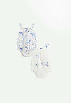 Lot de 2 bodies bébé à bretelles en gaze de coton tiana  - vertbaudet enfant