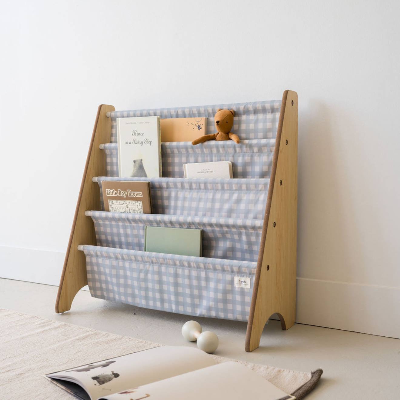 Bibliothèque En Tissu Bleu, Blanc (3 sprouts) - Image 2