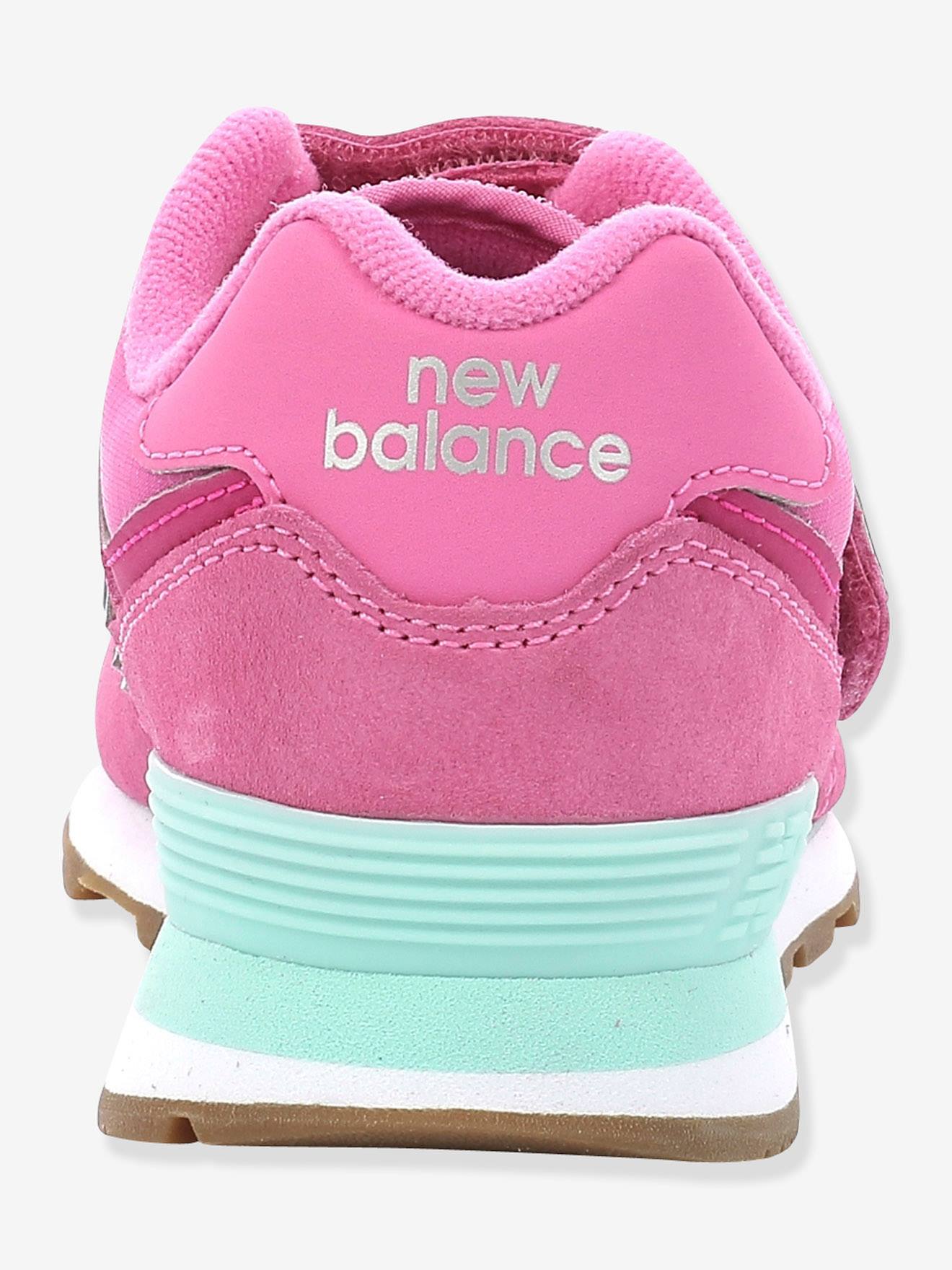 Baskets scratchées cuir fille 574 NEW BALANCE rose - New Balance