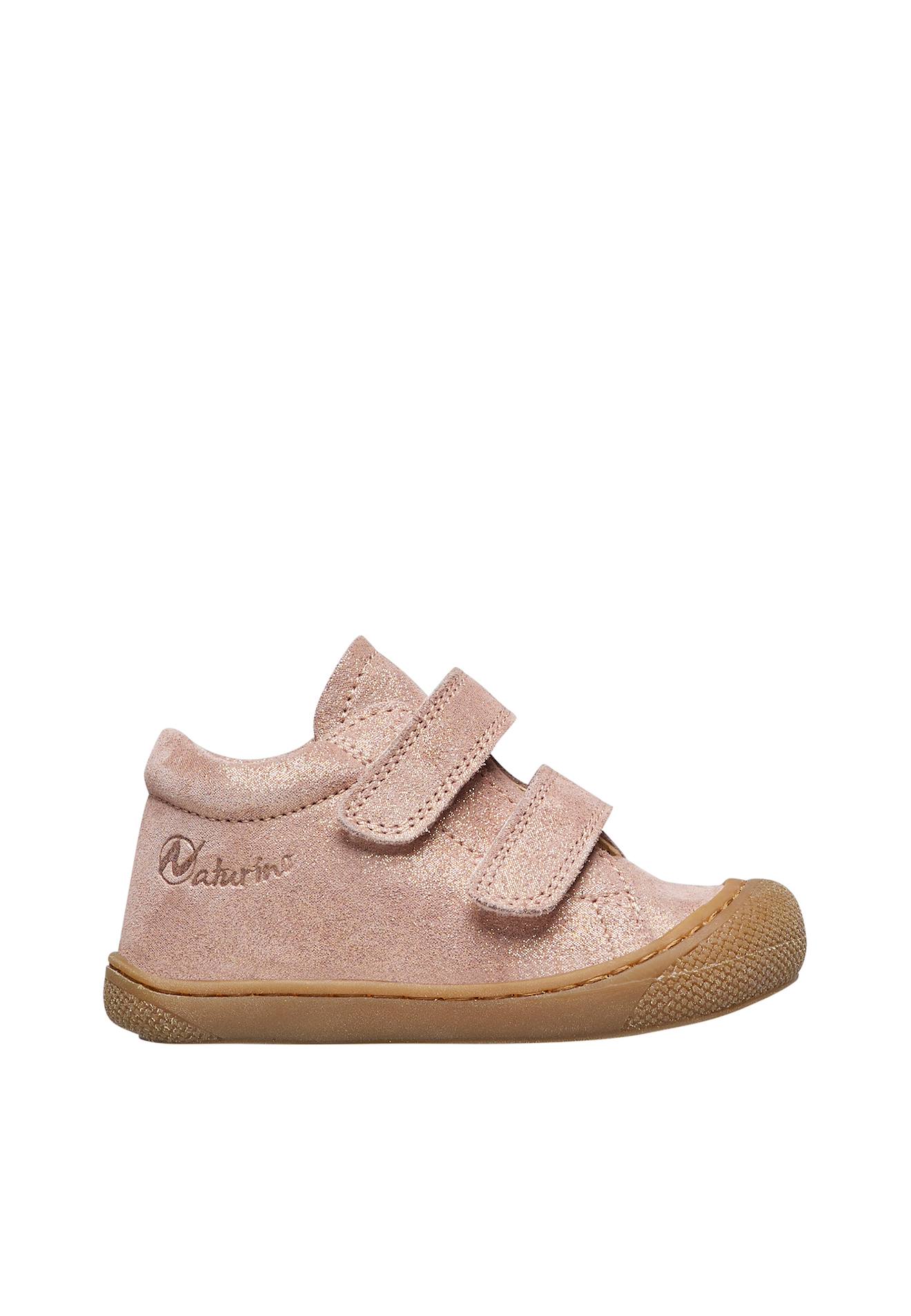 Chaussures Premiers Pas En Suède Pailleté Cocoon Vl Rose Poudré-