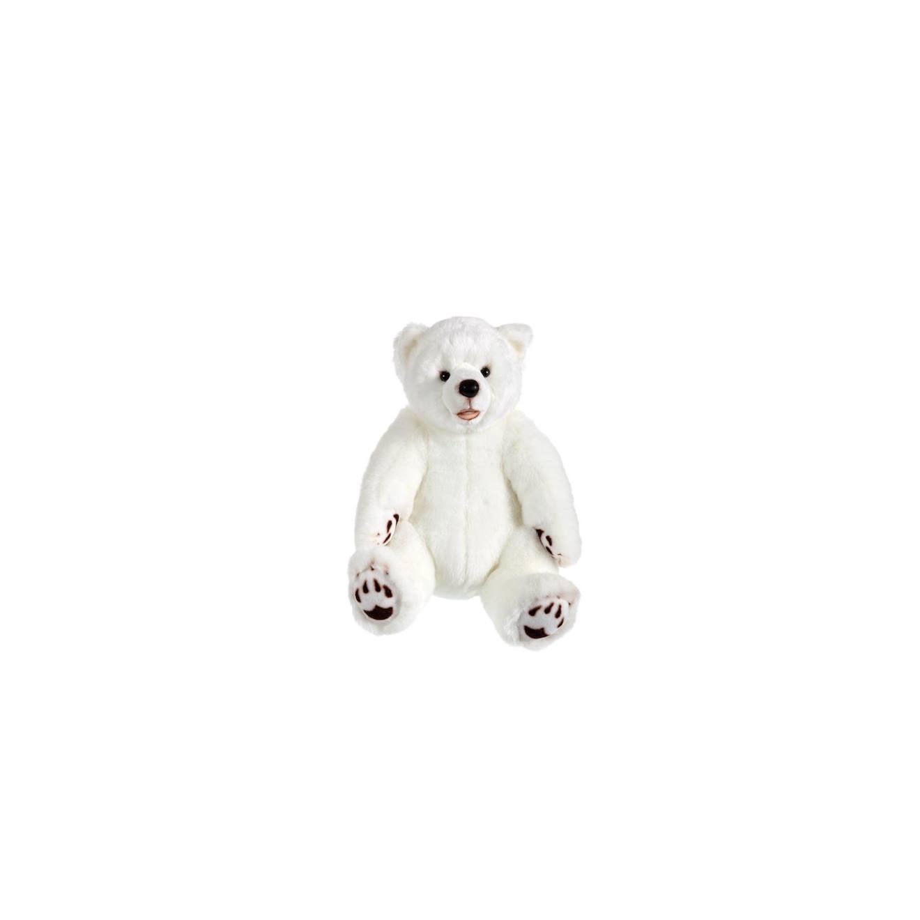 Peluche - Ours Grizzly Assis Brun - 42 Cm Blanc