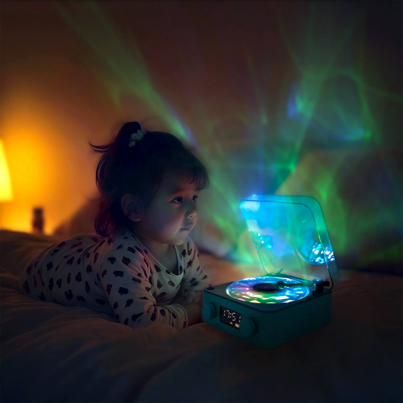Veilleuse Tourne-disque Sensoriel Magic Wave Vert (Little Lights) - Image 1