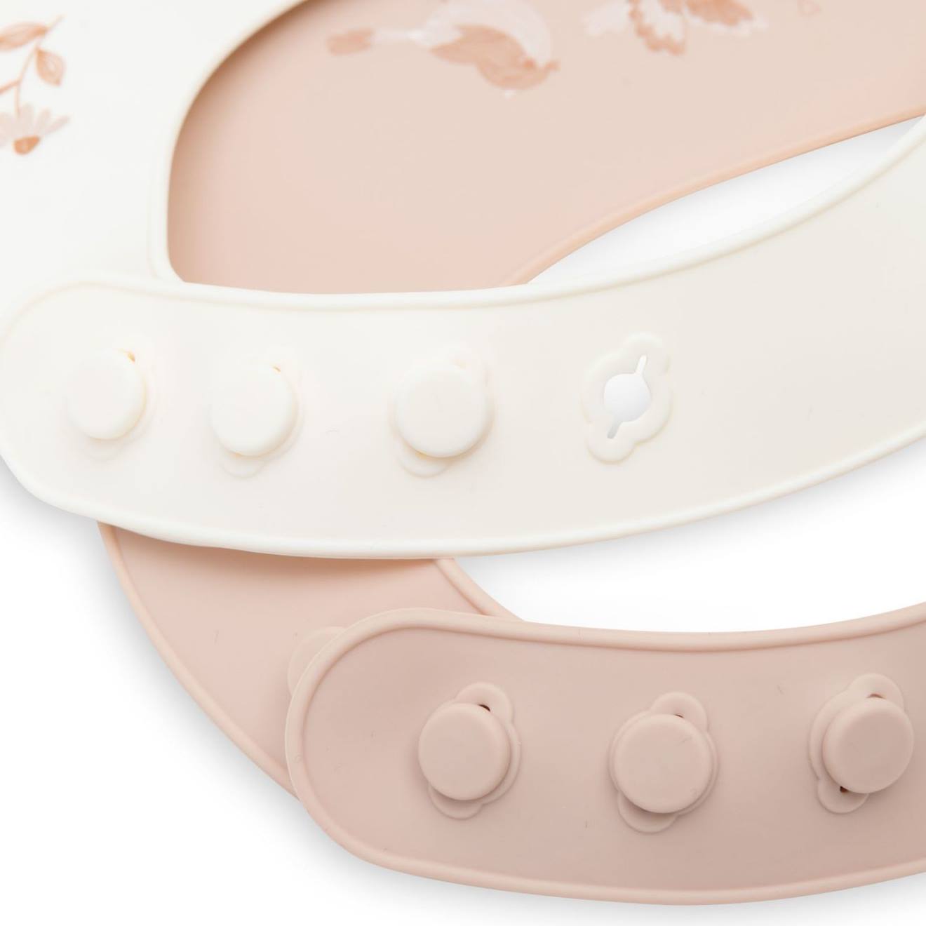 Lot De 2 Bavoirs En Silicone Lovely Birds Ecru, Rose (Jollein) - Image 1