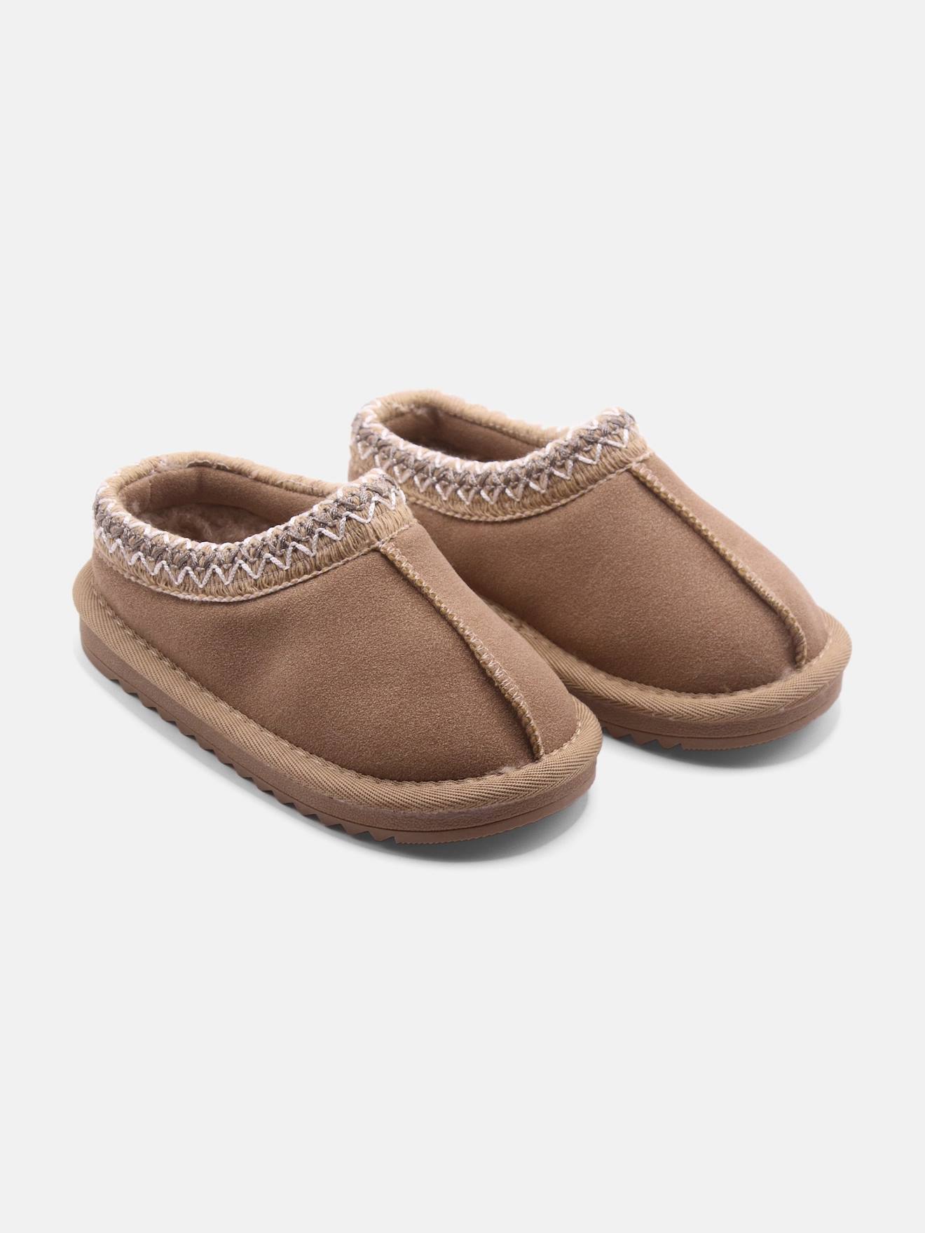 Chaussons À Enfiler Marron