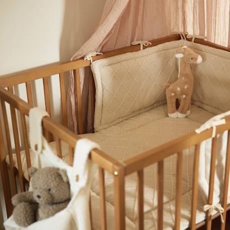 Tour de lit cosy knit biscuit (pour lits 60 x 120 ou 70 x 140 cm) Beige+Ecru+Marron 5 - vertbaudet enfant 