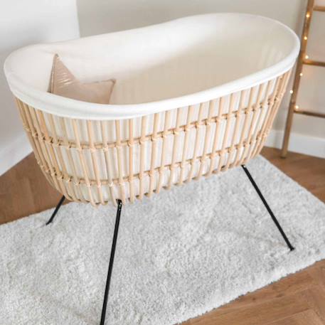 Saudara - Berceau Rotin Pieds Métal - Java Rotin Blanchi