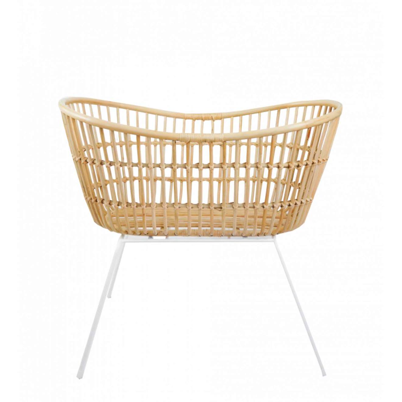 Berceau Bébé En Rotin Et Pieds Métal - Java Rotin Blanchi (Saudara) - Image 2