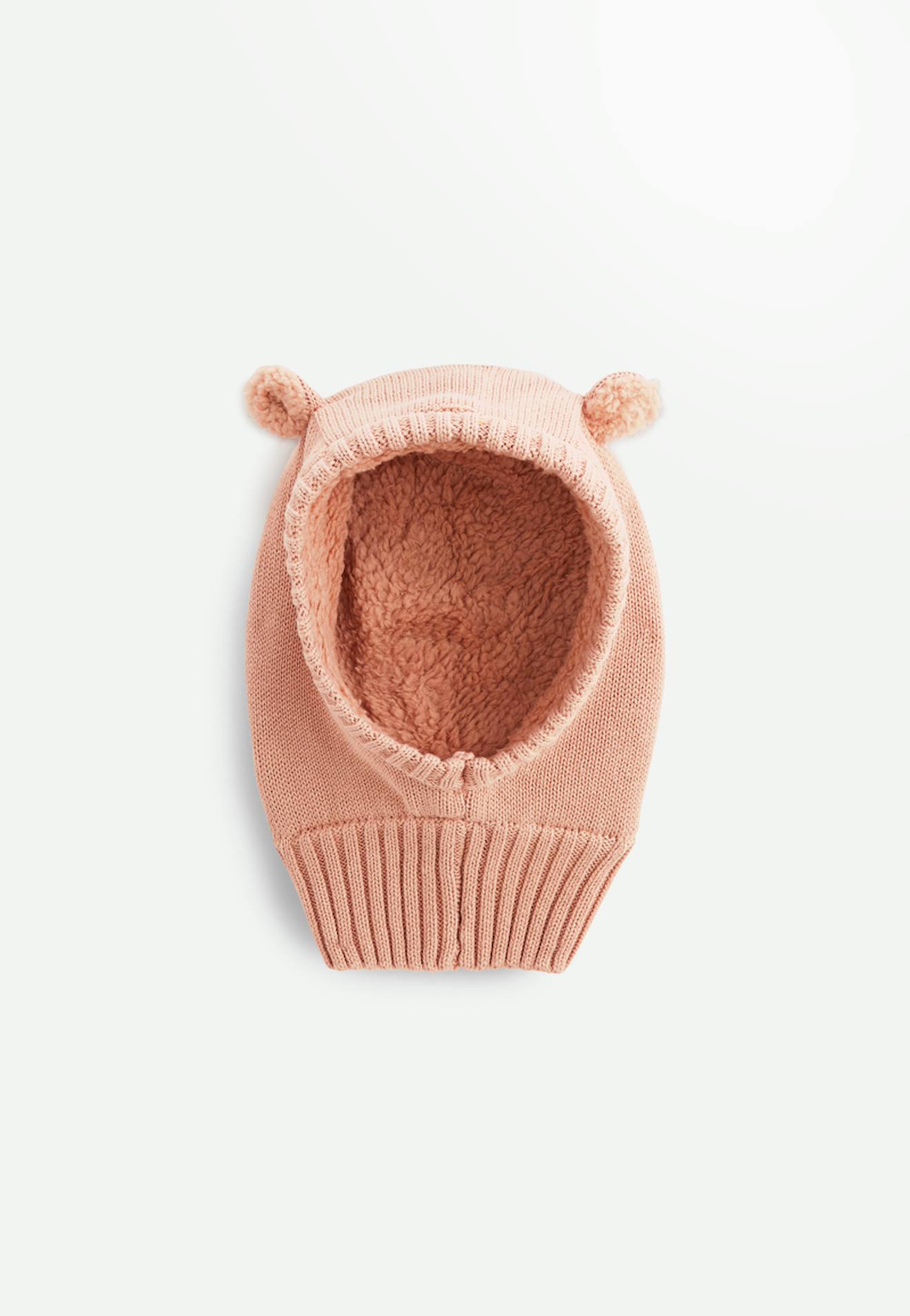 Cagoule Bébé En Tricot Esmée Rose