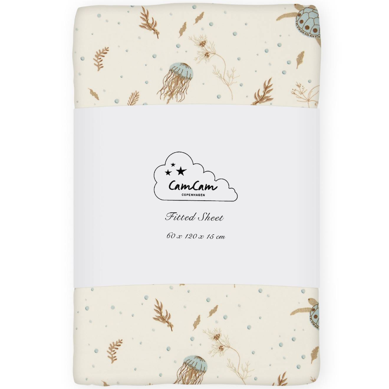 Drap Housse Bleu, Marron, Écru