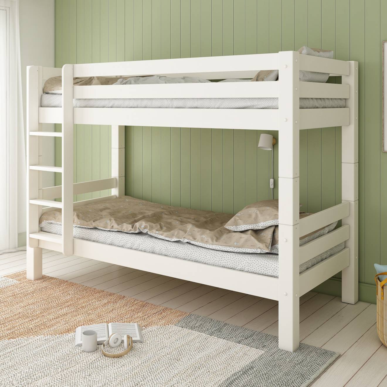 Lit Superposé H160 Séparable Extra-solide En Bois Massif Hercule Blanc Lit Superposé H160 Séparable Extra-solide En Bois Massif Hercule Blanc