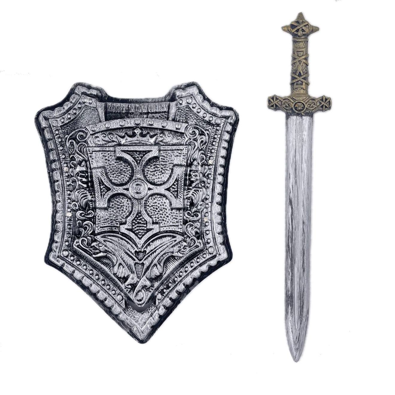 Accessoires Déguisement Enfant – Glaive Et Bouclier De Chevalier Gris