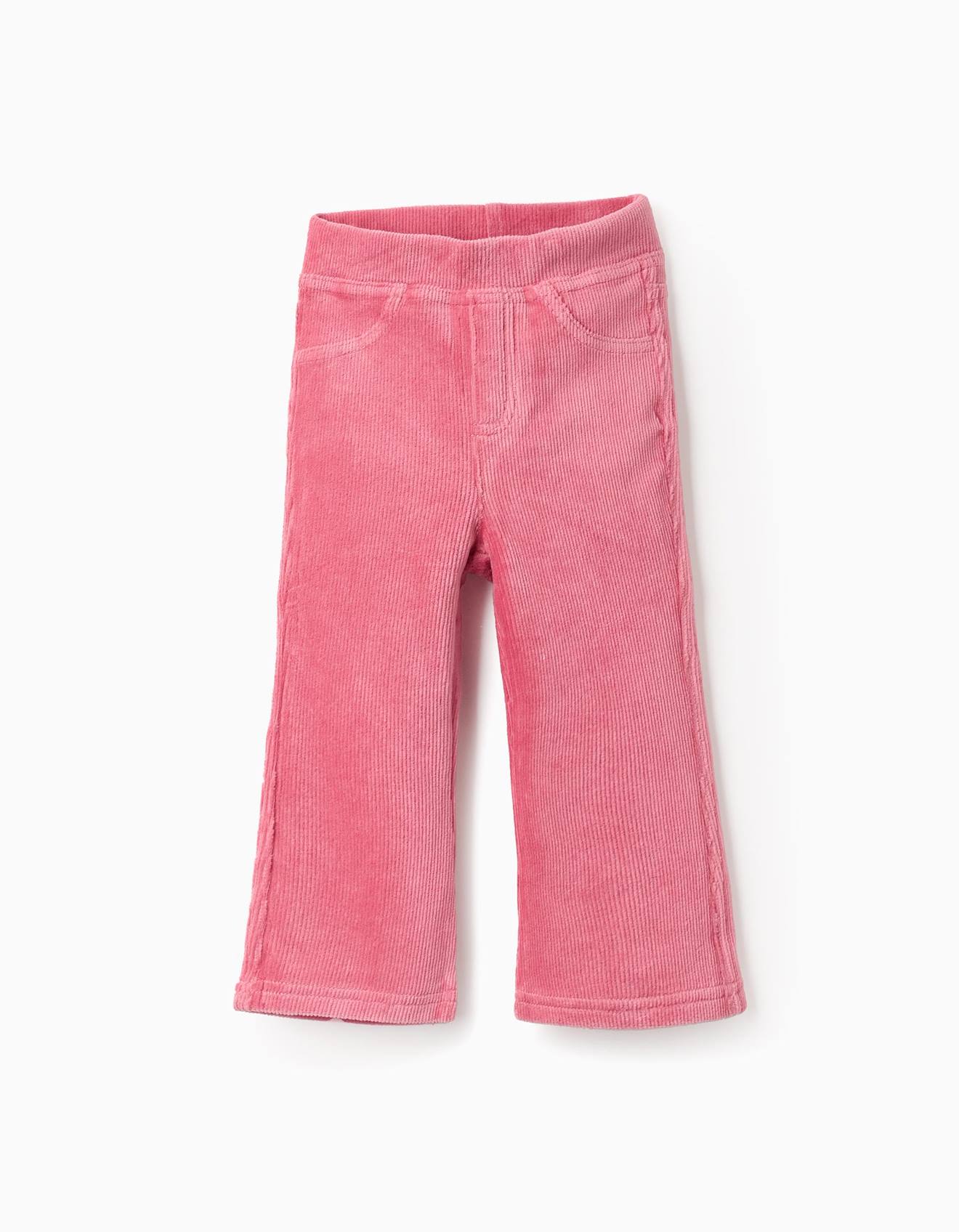 Legging Évasé En Velours Côtelé Rose Foncé