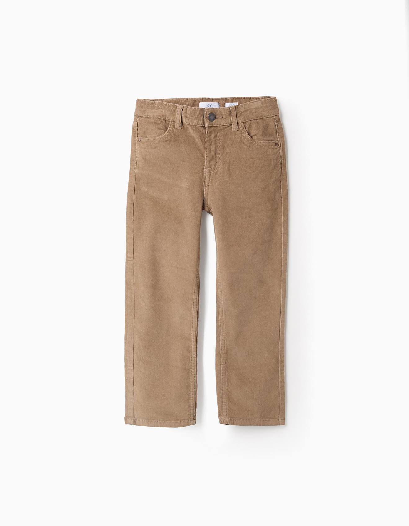 Pantalon En Velours Côtelé Slim Fit Beige
