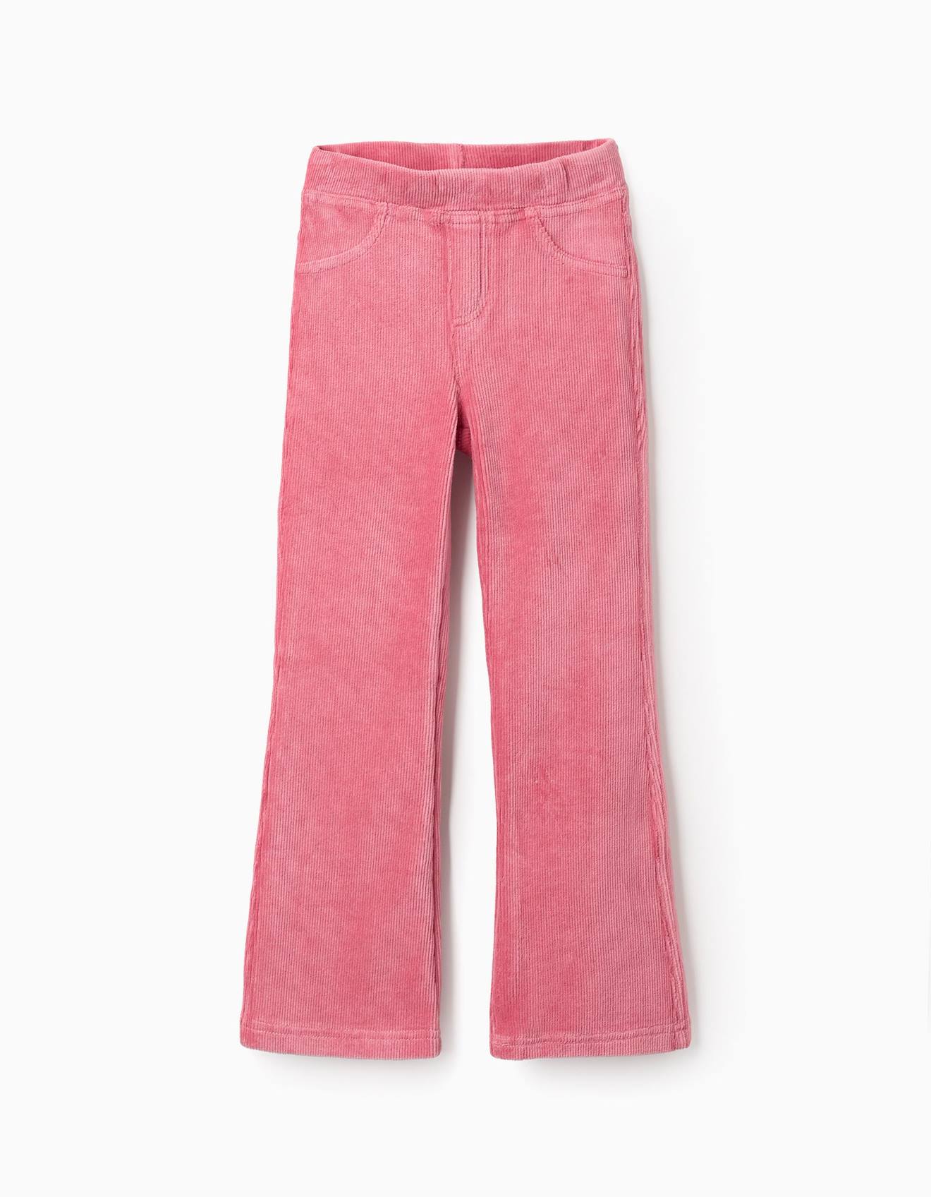 Legging Évasé En Velours Côtelé Rose Foncé