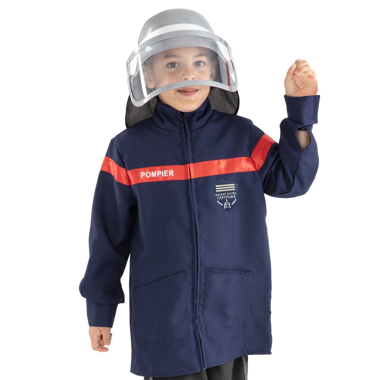 Veste Et Casque De Pompier Bleu