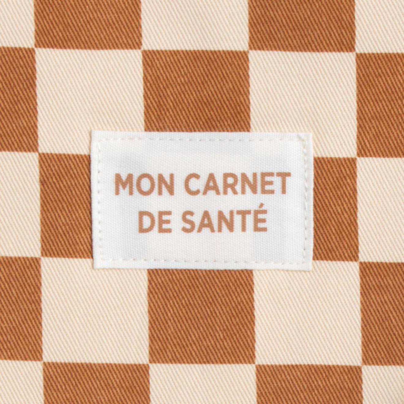 Protège Carnet De Santé Damier En Coton - Petit Chou Caramel (Sauthon) - Image 2