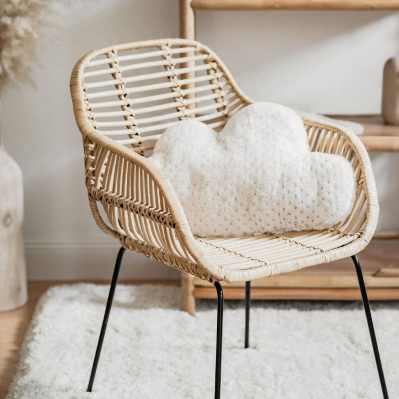 Fauteuil Enfant En Rotin Et Pieds Métal - Java Rotin Blanchi (Saudara) - Image 2