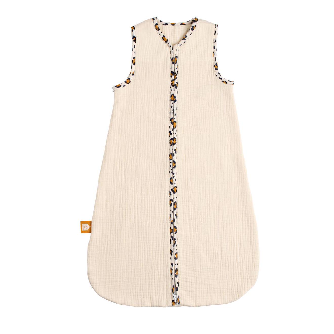 Gigoteuse Bébé Été En Gaze De Coton Détails Léopard Ecru