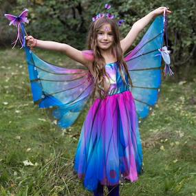 Robe De Fée Avec Ailes Papillon Pour Petite Fille - Tutu En Tulle - Robe D'anniversaire, Baptême, Fête