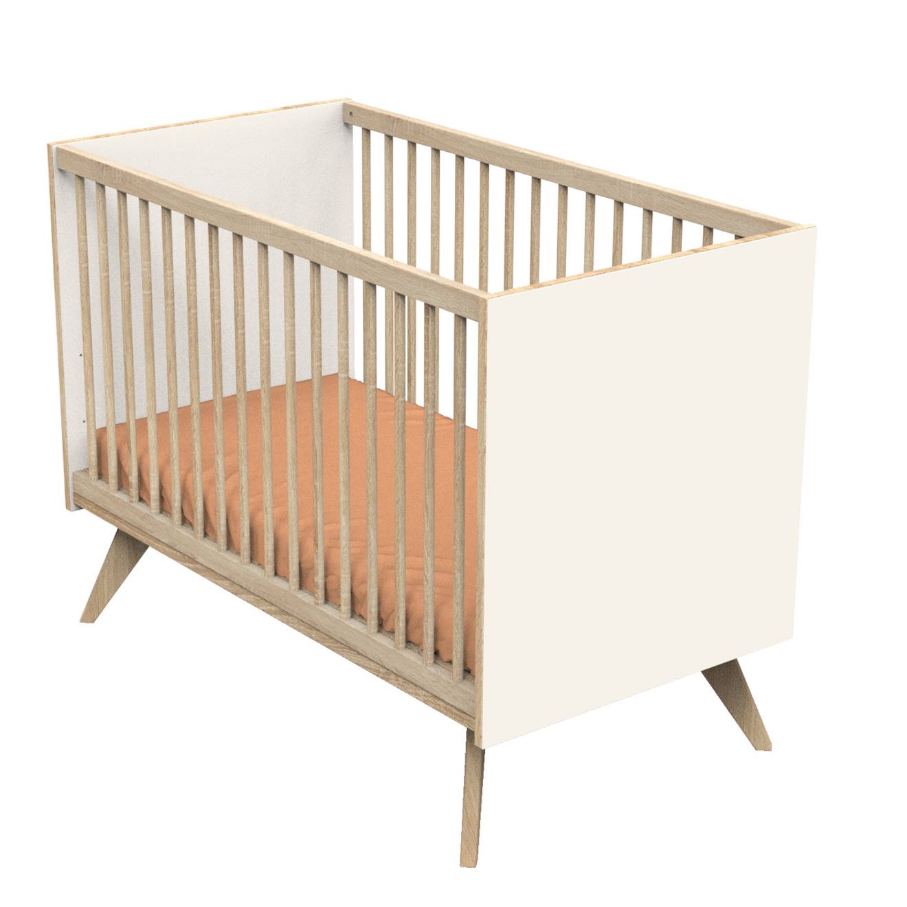 Lit 120x60 À Barreaux Sur Pieds - Camille Vanille