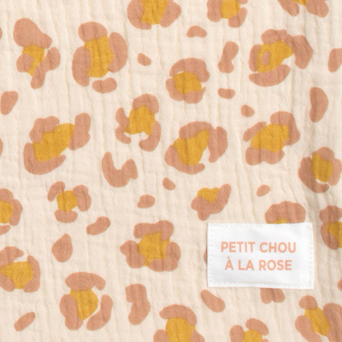 Couverture Bébé Léopard En Gaze De Coton Et Polaire - Petit Chou Ecru/rose (Sauthon) - Image 2