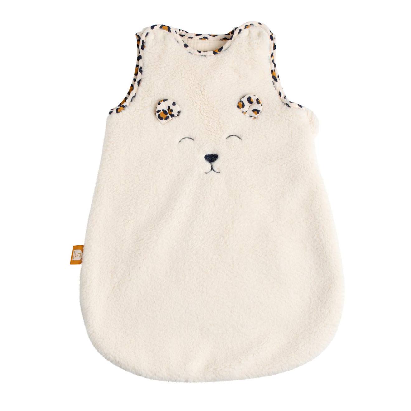 Gigoteuse Bébé Naissance Hiver En Sherpa Et Détails Léopard Ecru
