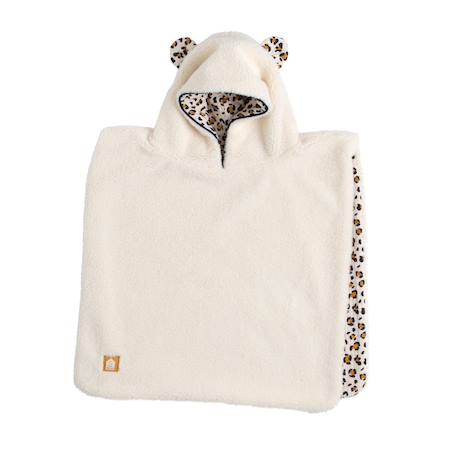 Bébé-Poncho bébé 1-3 ans sherpa et gaze de coton léopard