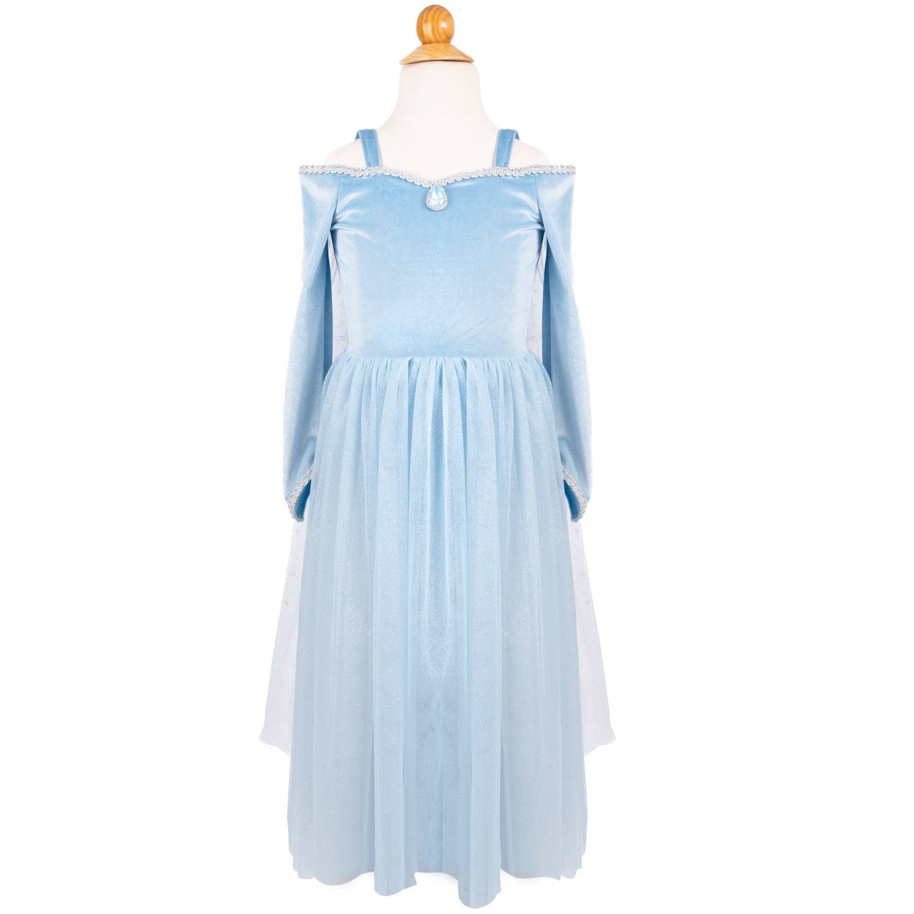 Déguisement Enfant Robe De Princesse Reine De Glace En Velours Bleu