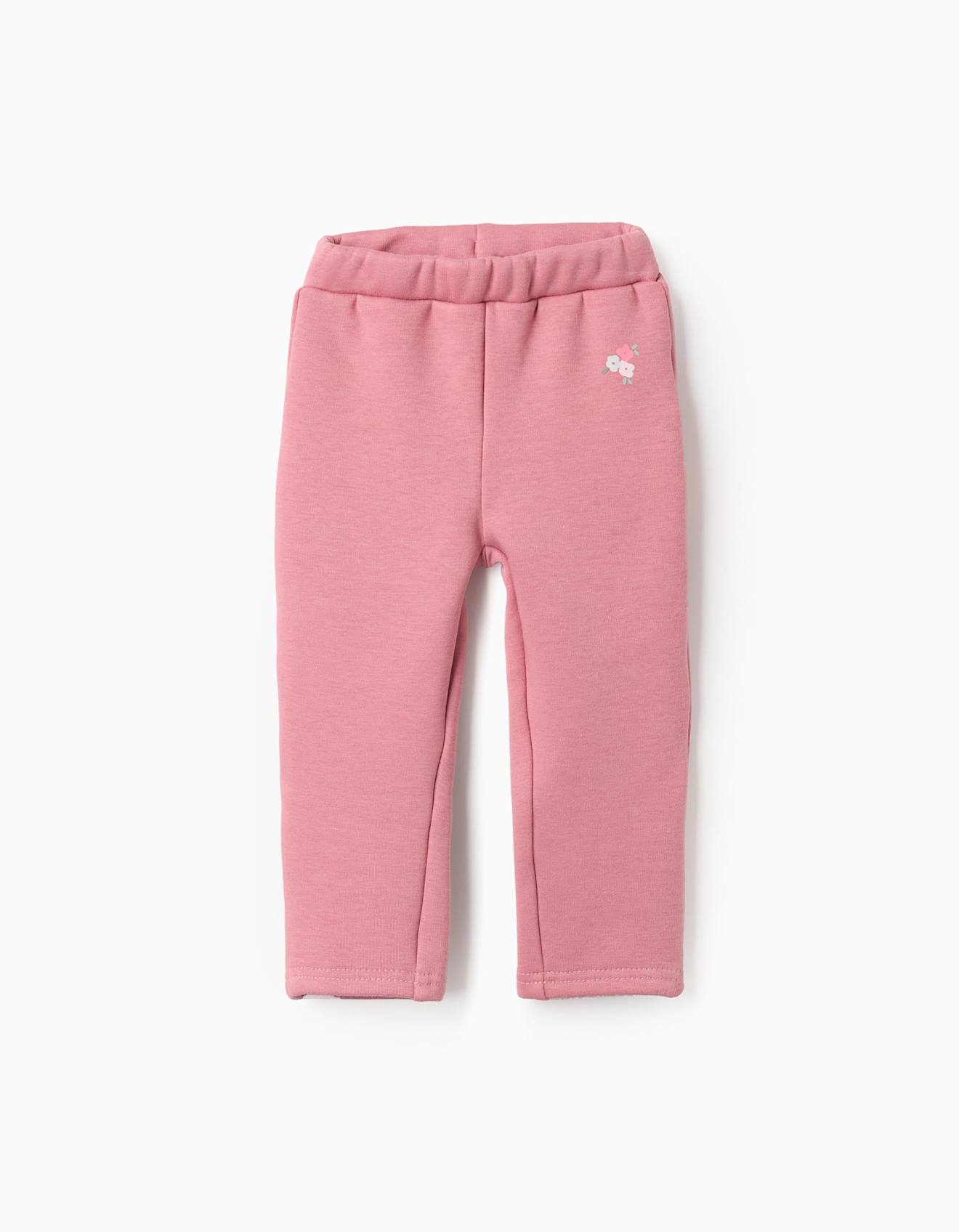 Legging En Coton Peigné À Imprimé De Fleurs Rose