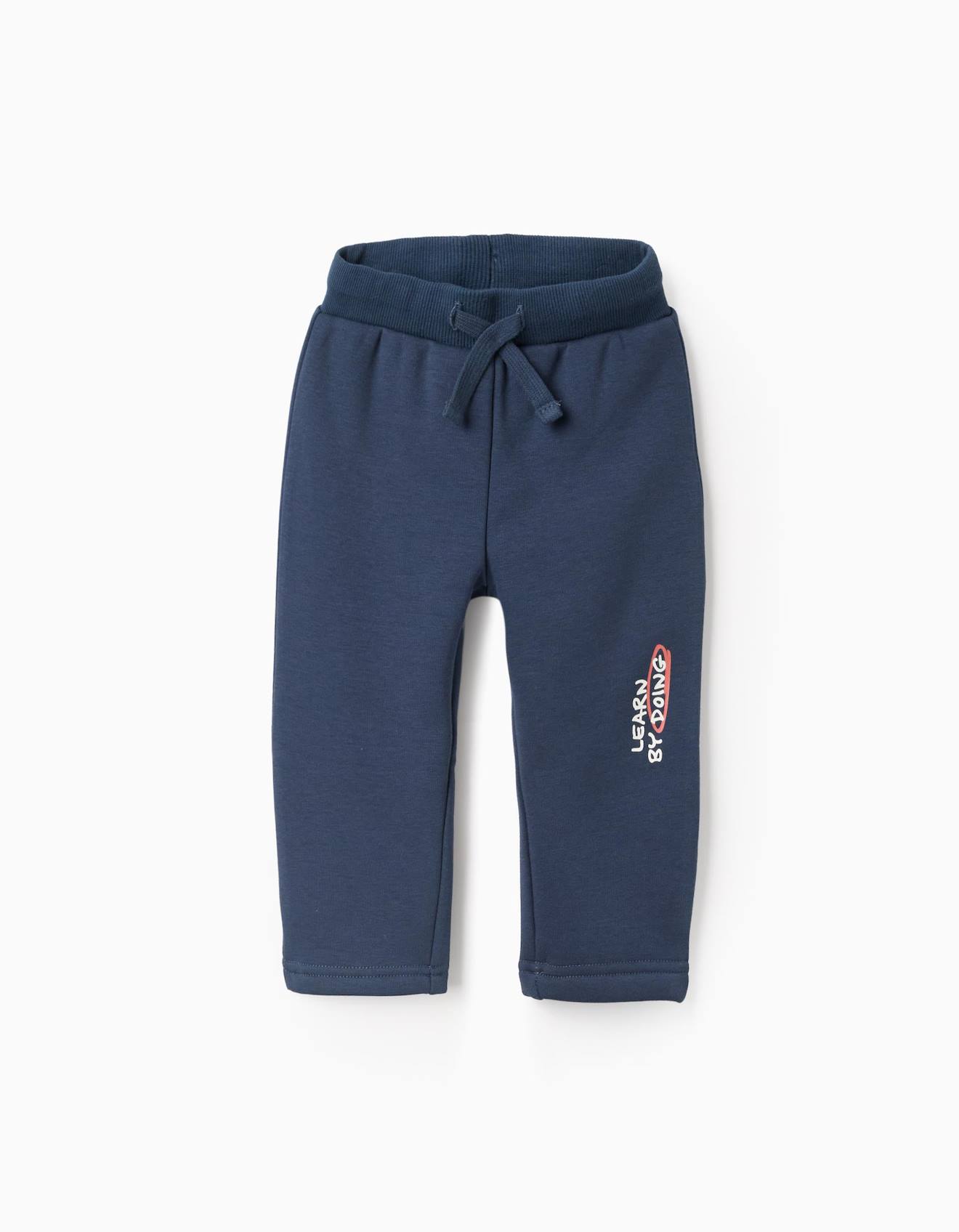 Pantalon De Jogging En Coton Peigné À Imprimé Bleu Foncé