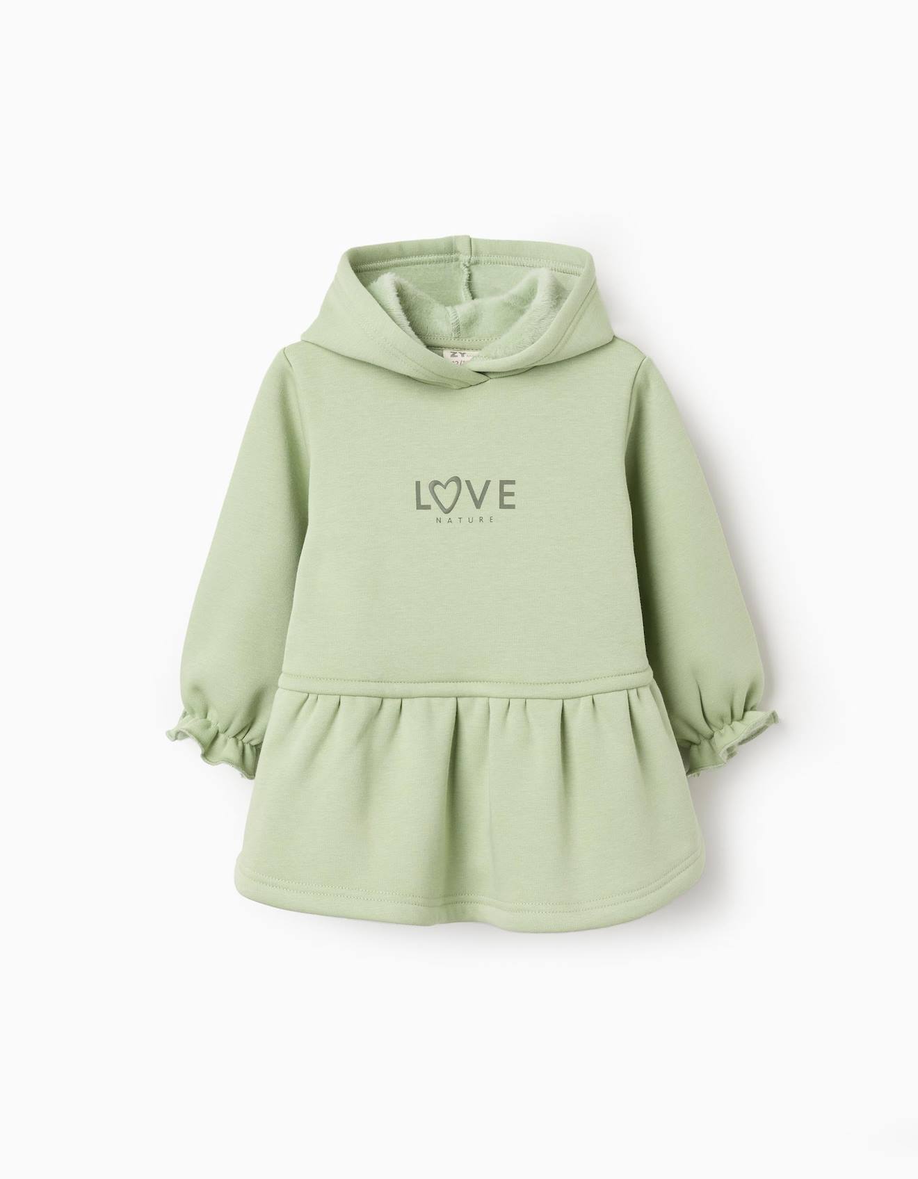 Robe À Capuche Avec Doublure En Peluche Douce Vert Clair
