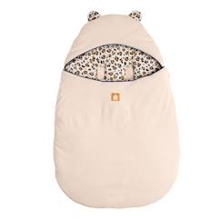Nid d'ange bébé 5 attaches en velours côtelé et intérieur gaze de coton - leopard  - vertbaudet enfant