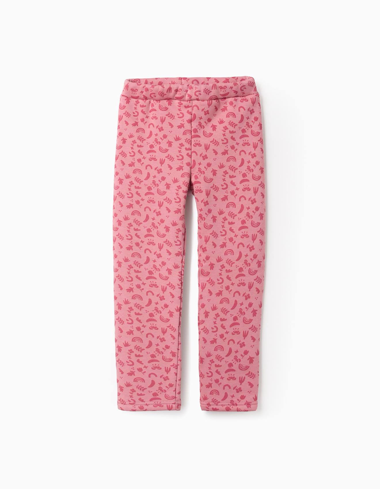 Legging En Coton Peigné À Motif Floral Rose