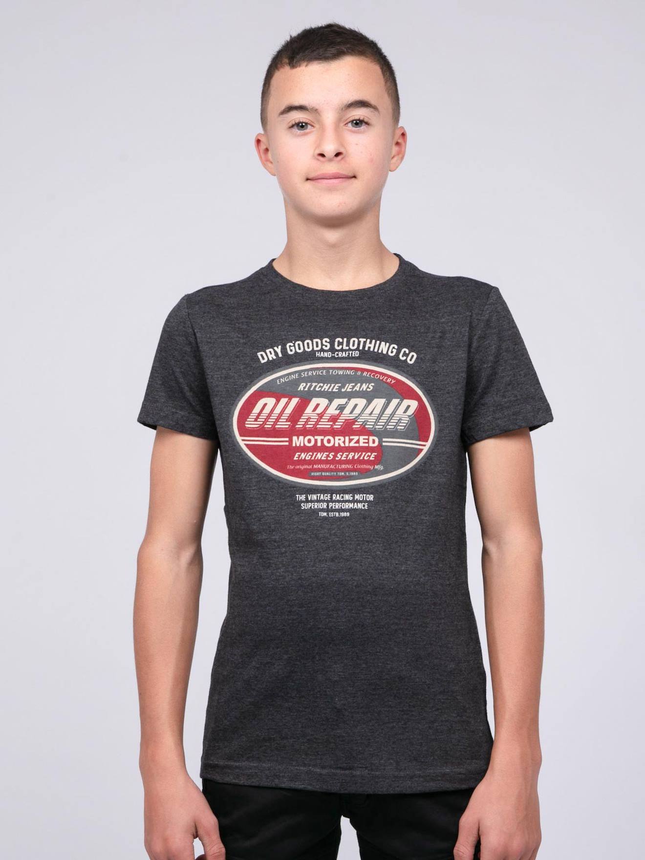T-shirt Col Rond Pur Coton Jocturne Garon Gris Fonc 12 €