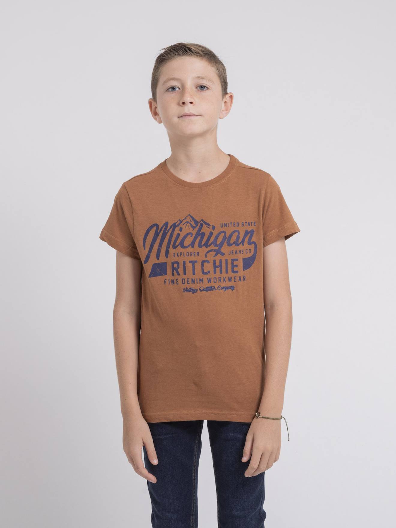 T-shirt Col Rond Pur Coton Joultix Garon Cognac 14 €