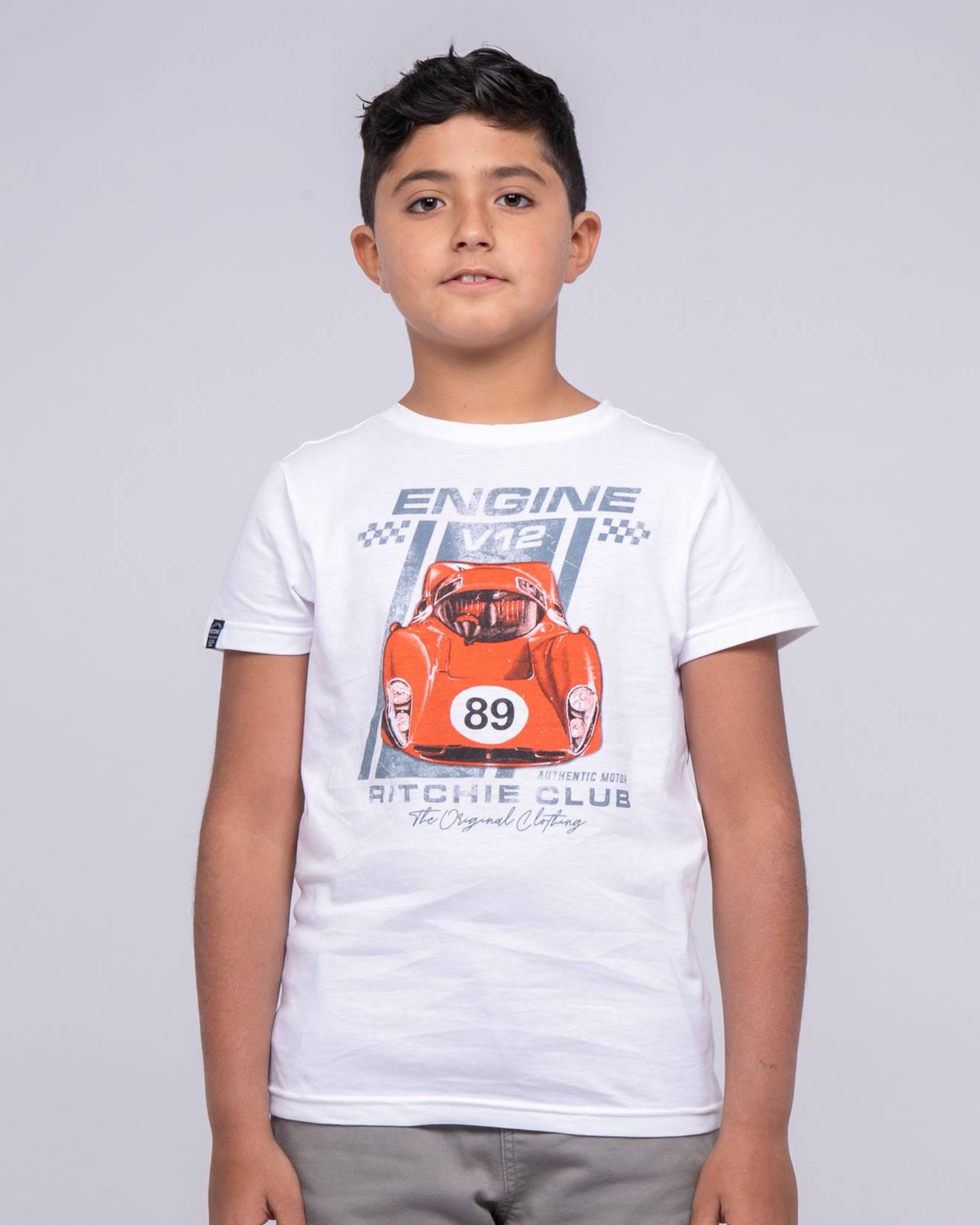 T-shirt Col Rond Pur Coton Nitali Garçon Blanc