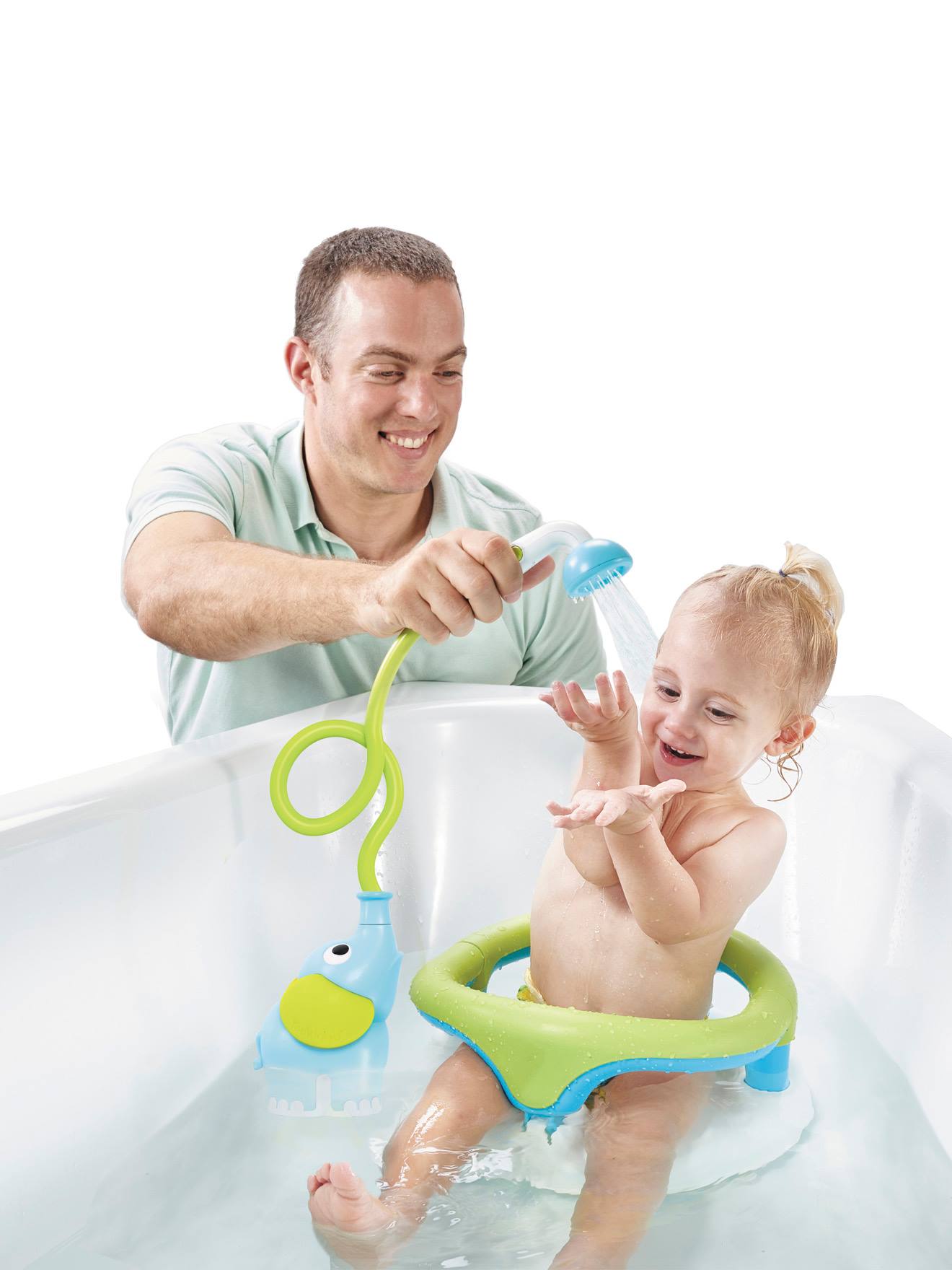 Robinet à jet d'eau éléphant pour le bain, jouet de bain pour bébé, tuyau  et jeu idéal pour baigner l'enfant dans la salle de bain