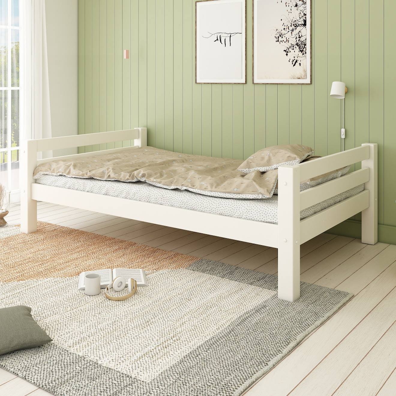Lit Ado Extra-solide Bois Massif Hercule Blanc