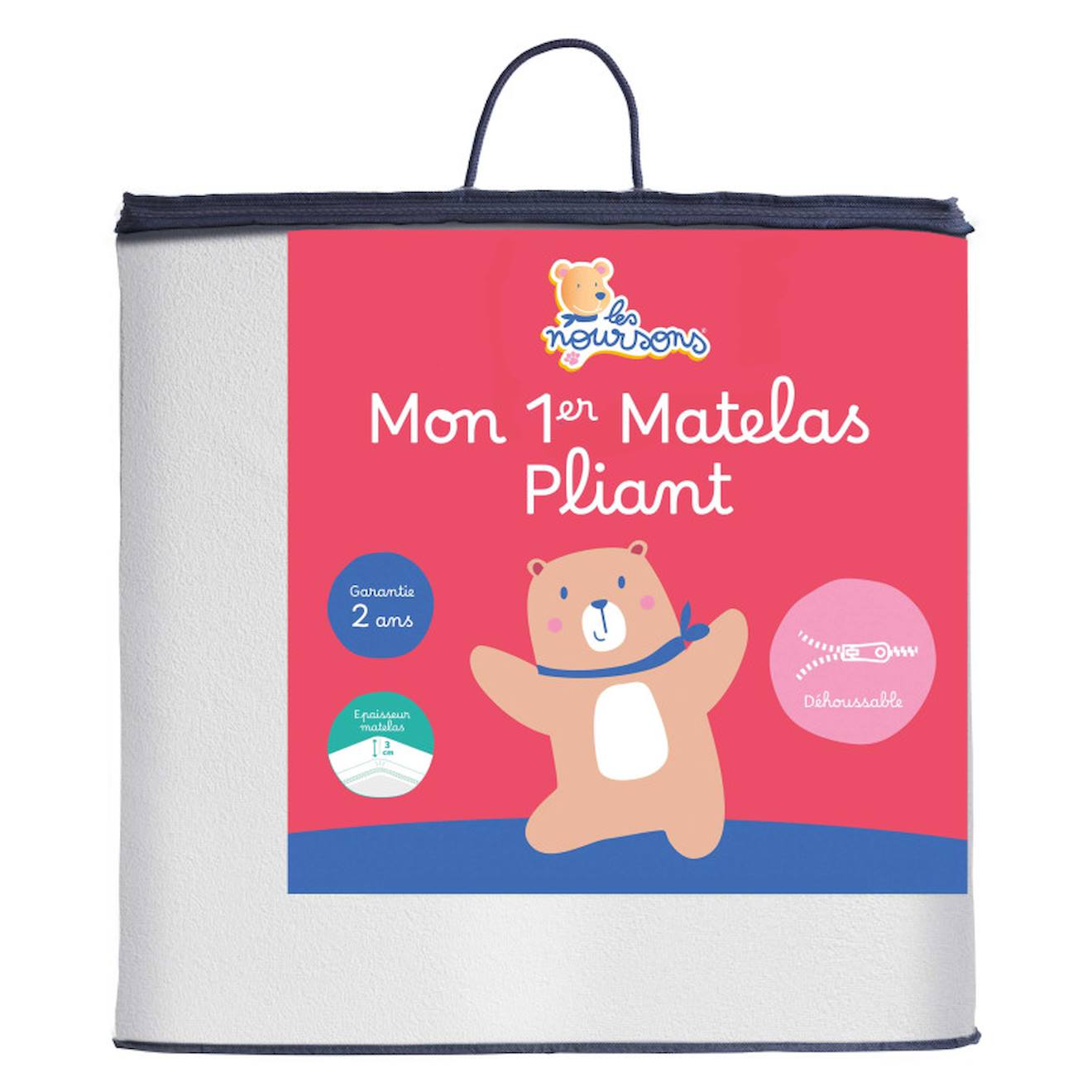 Matelas Pliant Bébé De Voyage - Déhoussable Blanc