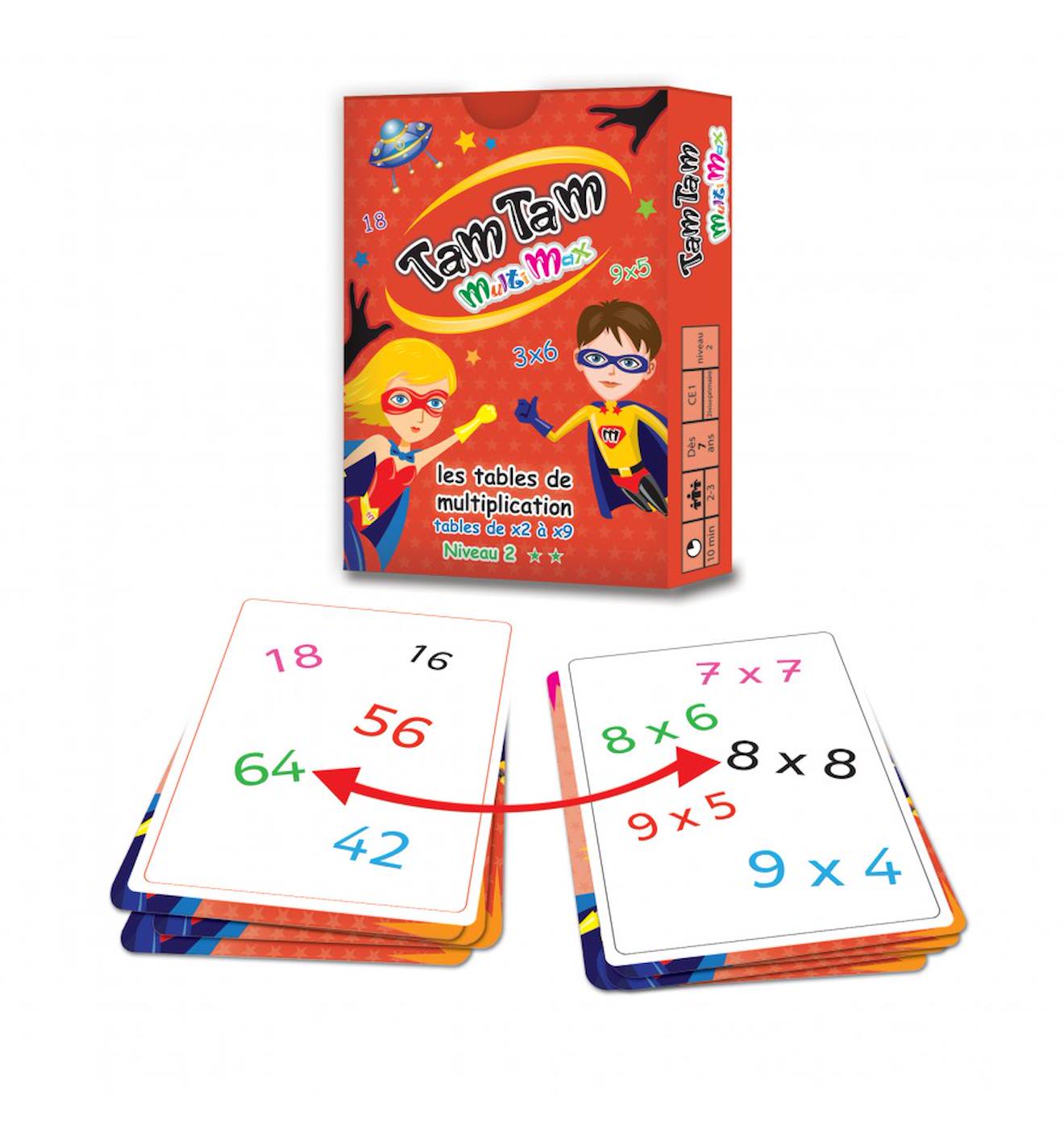 Tam Tam Tables De Multiplication Niveau 2 - Jouet Éducatif Pour Enfants Multicolore