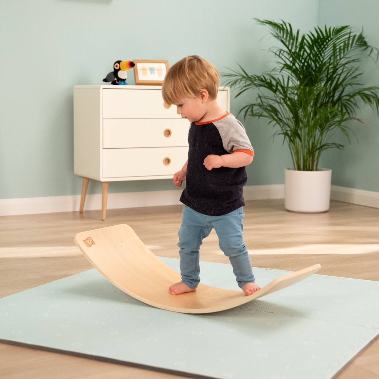 Planche D'équilibre Montessori Bois Fsc® Marron (Active Tots) - Image 2