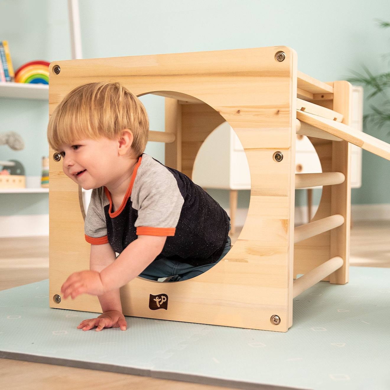 Cube D'escalade Montessori Bois Fsc® Marron (Active Tots) - Image 2
