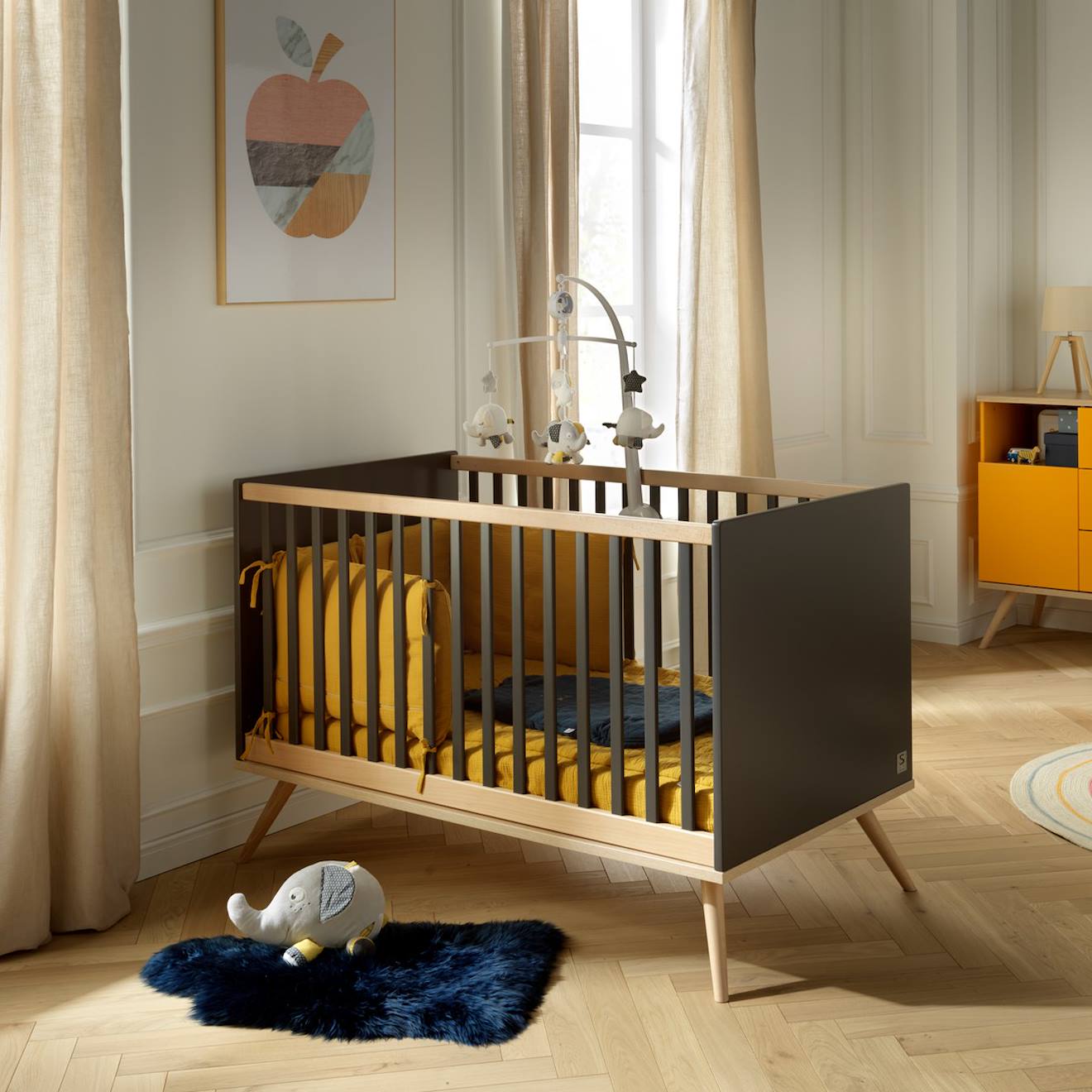 Lit Bébé Évolutif - Boreale Gris