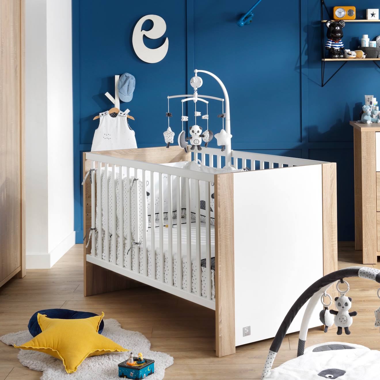 Lit Bébé Évolutif - Antonin Marron/blanc