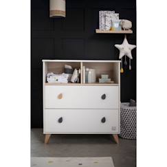 Commode 2 tiroirs 2 niches boutons goutte - oslo  - vertbaudet enfant