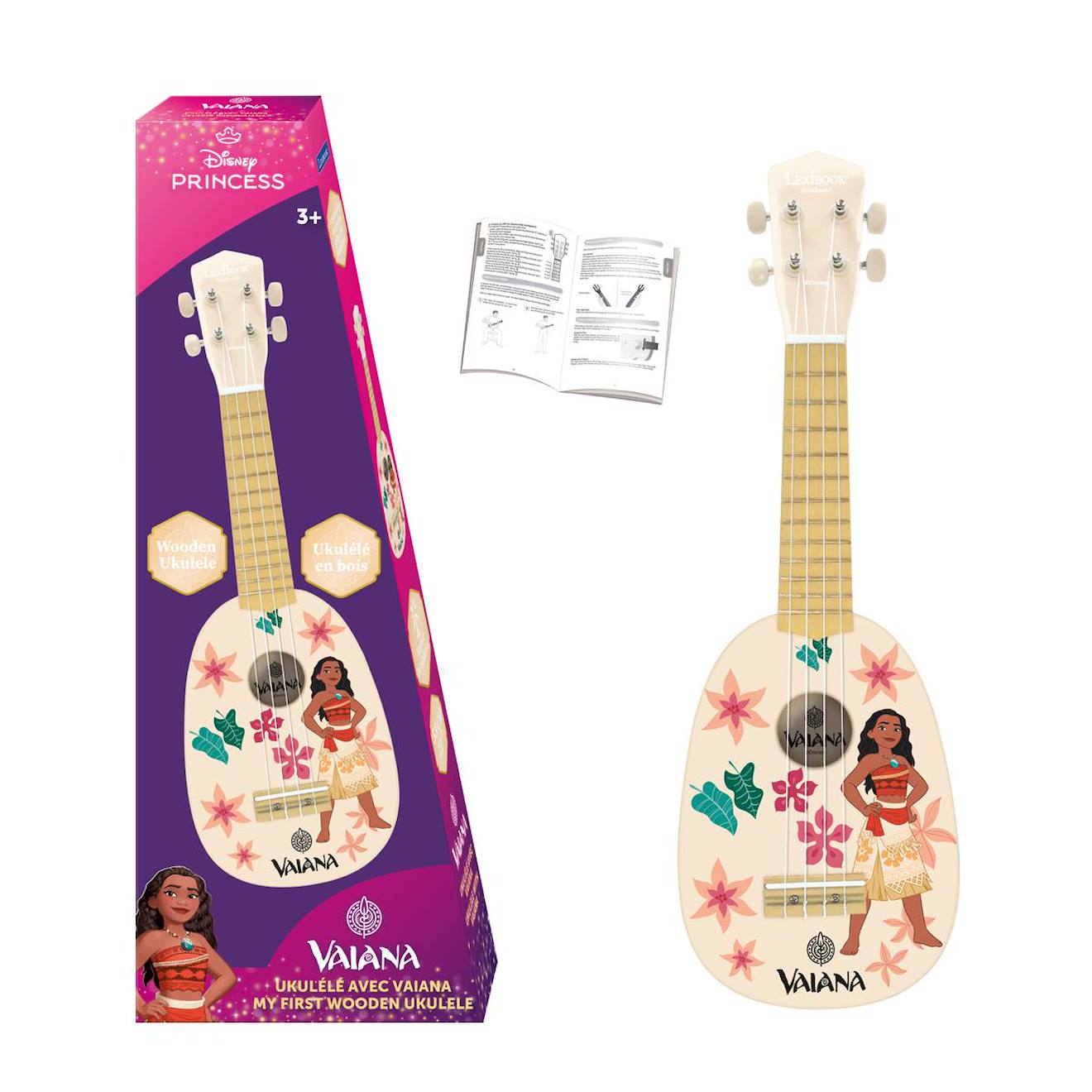 Ukulele Vaina En Bois Avec Cordes En Nylon - 53 Cm Beige