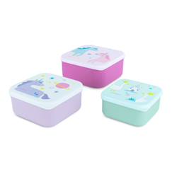 Puériculture-Repas-Vaisselle, coffret repas-Sanckbox-3 boîtes à  lunch fantaisie