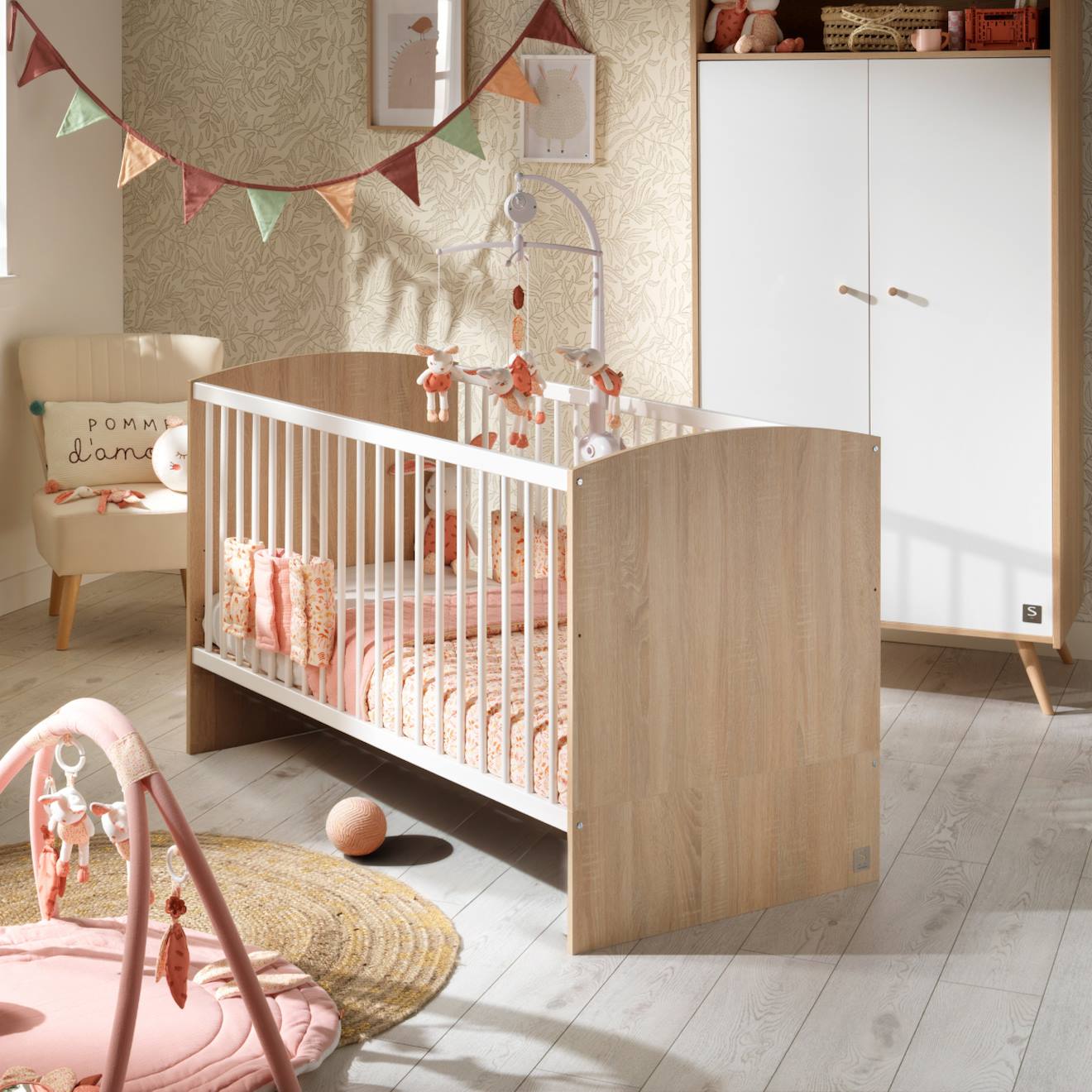 Lit Bébé Évolutif - Access Marron/blanc